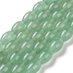 Aventurine Verte Naturelles aventurine verte brins de perles, riz, 12~12.5x8mm, Trou: 1.2mm, Environ 31 pcs/chapelet, 15.04'' (38.2 cm)
