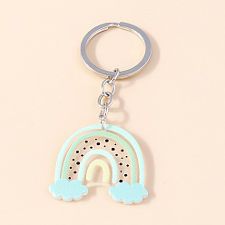 Бледно-бирюзовый Акриловый брелок с подвеской в виде радуги, железный брелок для ключей, бледные бирюзовая, 8 см