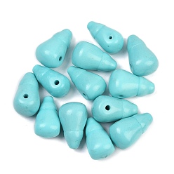 Голубой Окрашенная синтетическая бирюза 3 бусины гуру с отверстием, тыква форма, голубой, 20.5~21.5x11~13x11~12.5 мм, отверстие : 1.8 мм