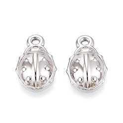 Нержавеющая Сталь Цвет 304 подвески из нержавеющей стали, жук, цвет нержавеющей стали, 16x10x3.5 мм, отверстие : 1.5 мм