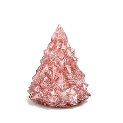 Вишневый Кварц Украшение для рождественской елки из смолы, с чипсами из вишневого кварцевого стекла внутри статуй для украшения домашнего офиса, 80x105 мм
