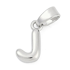 Letter J Латунь прелести, буквы, без кадмия и без свинца, долговечный, стойки покрытие, буква J, 10x6x2.5 мм, отверстие : 3x5 мм