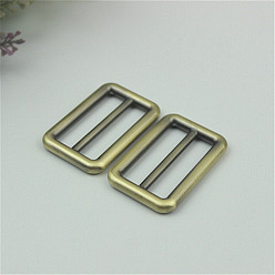 Brushed Antique Bronze Регулятор скользящей пряжки из цинкового сплава, многоцелевые петли для лямок, аксессуары для багажного ремня, щеткой античная бронза, 0.55 см, внутренний диаметр: 21x38 мм