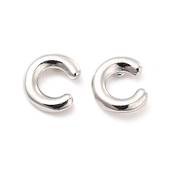 Letter C Серьги-гвоздики с ажурными буквами из латуни, серьги-буквы в форме воздушных шаров для женщин, платина, без свинца и без кадмия, letter.c, 7x6.5x1.5 мм, штифты : 0.8 мм