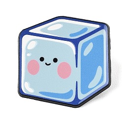 Cube Летняя брошь-булавка из цинкового сплава с запекаемой краской для рюкзака и одежды, голубой, ледяной блок, 29.5x33 мм