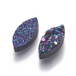 Colorful Imitation Druzy Gemstone Resin Beads, Horse Eye, Colorful, 15.3x7x3.5~4.5mm, Hole: 1.2mm