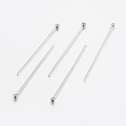 Stainless Steel Color 304 Stainless Steel Ball Head Pins, Stainless Steel Color, 20x0.6mm, 22 Gauge, Head: 2mm