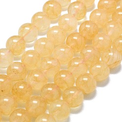 Желтый Натуральный Malaysia нефритовые бусы пряди, окрашенная и подогревом, круглые, желтые, 10 мм, отверстие : 1.2 мм, около 39 шт / нитка, 14.96 дюйм (38 см)