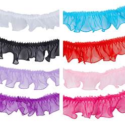 (52) Непрозрачная лаванда 16м 8цвета полиэстеровые кружевные ленты плиссированные аксессуары для одежды, разноцветные, 3-1/8 дюйм (80 мм)