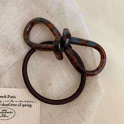 Кокосово-Коричневый Резинки для волос из ацетата целлюлозы (смолы), аксессуары для волос для женщин и девочек, бантом, кокосового коричневый, бант : 75x65 мм