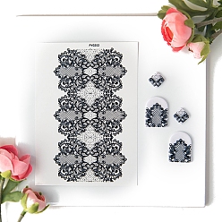 Черный Винтажная кружевная серия керамика глина бумага для переноса воды, переводные декали под глазурью, заколка для волос с подвесками для сережек своими руками, чёрные, 138x95 мм