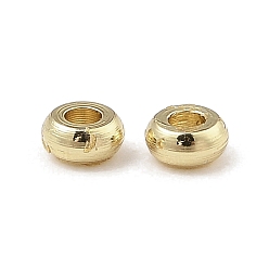 Настоящее золото 18K Рейка из латунной проставки, долговечный, без кадмия и без свинца, плоско-круглые, реальный 18 k позолоченный, 3x1.5 мм, отверстие : 1.2 мм