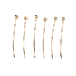 Золотой Контакты латунь шаровой головкой, долговечный, стойки покрытие, круглые, золотые, 29 мм, Руководитель: 2.5 mm, штифты : 0.8 мм