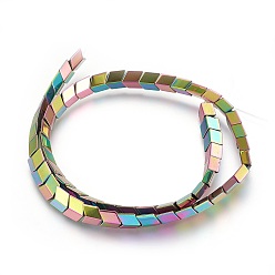 (966) Внутренний цвет Кристалл / Лиловато-лиловый на подкладке Гальванические немагнитная синтетический гематит бисер пряди, полировать, стрелка, с покрытием разноцветным, 8x8.5x4 мм, отверстие : 1 мм, около 59 шт / нитка, 15.74 дюйм (40 см)