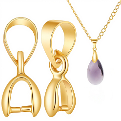 Настоящее золото 18K 30шт. латунные скобы для ледоруба, реальный 18 k позолоченный, 9x2.5 мм, отверстие : 4.5x3.5 мм, штифты : 0.9 мм