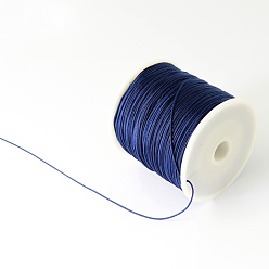 Prussian Blue Braided Nylon Thread, Chinese Knotting Cord Beading Cord for Beading Jewelry Making, Prussian Blue, 0.5mm, about 150yards/roll