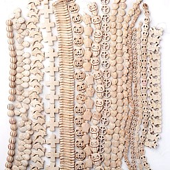 Papayawhip Kunsttürkisfarbenen Perlen, gefärbt, Mischformen, papayawhip, 10~32x5~30x2.5~13 mm, Bohrung: 0.5~2 mm, 15.55 Zoll ~ 16.53 Zoll (39.5~42 cm), ca. 20 Stränge/Beutel