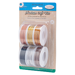 Mixed Color Matte Round Aluminum Wire, Mixed Color, 1.2mm, 16m/roll, 6 colors, 1roll/color, 6rolls/set