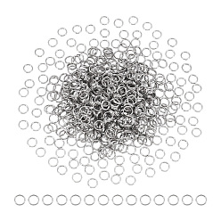 Нержавеющая Сталь Цвет 500шт., не тускнеют 304 разъемные кольца из нержавеющей стали, кольца с двойной петлей, цвет нержавеющей стали, 5x1 мм, внутренний диаметр: 3.5 мм, одиночный провод: 0.5 мм