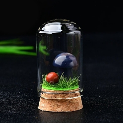 Содалитовое Украшения для демонстрации грибов из натурального содалита, со стеклянной крышкой, для украшения рабочего стола домашнего офиса, 20 мм