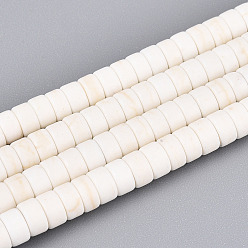 Говлит Синтетических Говлит бисер нитей, диск, Heishi бусы, 5x2.5~3 мм, отверстие : 0.8 мм, около 133~134 шт / нитка, 14.57 дюйм (37 см)