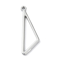 Platine Crémaillère pendentifs en alliage placage, triangle, platine, 27.5x11x1.5mm, Trou: 1mm
