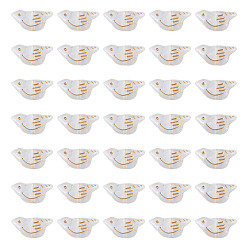 Морская Ракушка 50 шт прозрачные акриловые бусины, золотой металл обвитыми, птица, с блеском порошок, цвет морской раковины, 20x10x6 мм, отверстие : 1.6 мм, 50 шт