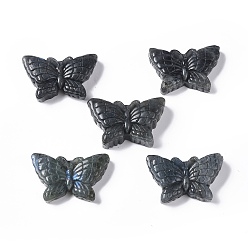 Labradorite Natural Labradorite Cabochons, Butterfly, 31.5~32x46.5~50x11~14mm