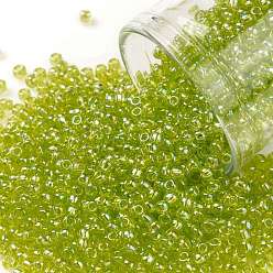(164) Transparent AB Lime Green Круглые бусины toho, японский бисер, (164) прозрачный ab салатовый, 11/0, 2.2 мм, отверстие : 0.8 мм, Около 50000 шт / фунт