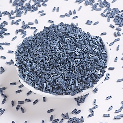 (QTL2001) Matte Gunmetal Миюки четверть бусины тила, японский бисер, 2-луночное, (QTL 2001) матовая пушка, 5x1.2x1.9 мм, Отверстие : 0.8 мм , около 2400 шт / 50 г