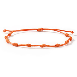 Оранжевый Регулируемые плетеные браслеты из полиэфирного шнура для дружеской пары, узел, оранжевые, 11.02 дюйм (28 см)