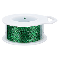 Green Braided Bare Copper Wire, Flat, Green, 1.3x0.3mm, about 26.25 Feet(8m)/Roll