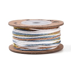 Белый 30м сегментный окрашенный хлопковый шнур для макраме, круглая плетеная веревка, для настенного крепления, ремесла, Подарочная упаковка, белые, 1 мм, около 32.81 ярдов (30 м) / рулон