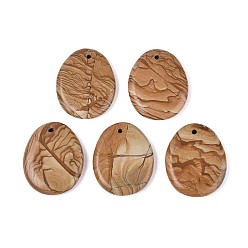 Деревянный Кружевный Камень Натуральное дерево кружева каменные подвески, слезинки, 39~41x31~33x5~7 мм, отверстие : 2~3 мм