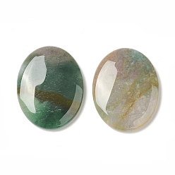 (RRHB277) Кристалл на подкладке из медово-бежевого цвета Натуральный индийский агат камень беспокойства для терапии беспокойства, овальный камень большого пальца, 45x34~35x7~8.5 мм