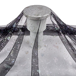 Черный Сетчатая ткань из полиэстера с рисунком в виде сердца, аксессуары для одежды, поделки товары для рукоделия, чёрные, 1620x0.1 мм, 2 м / шт