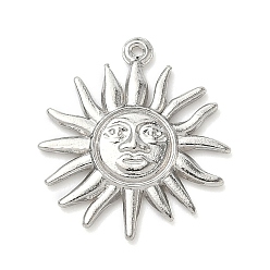 Нержавеющая Сталь Цвет 304 подвески из нержавеющей стали, очарование солнца, анти-тускнение, цвет нержавеющей стали, 20.5x18x2.5 мм, отверстие : 0.8 мм