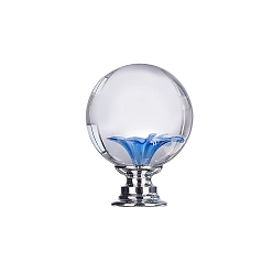 Синий Стеклянные ручки ящика, круглый ящик с ручкой, железный винт, синие, 30 мм