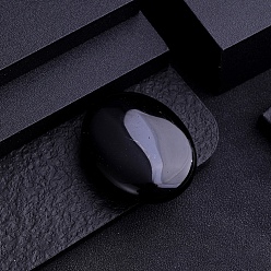 Обсидиан Украшение дисплея скульптуры из натурального обсидиана, для украшения стола в домашнем офисе. овальный, 45x35 мм