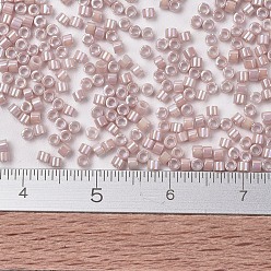 (DB1505) Opaque Pink Champagne AB MIYUKI Delica Beads, Cylinder, Japanese Seed Beads, 11/0, (DB1505) Opaque Pink Champagne YellowAB, 1.3x1.6mm, Hole: 0.8mm, about 20000pcs/bag, 100g/bag
