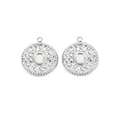 Нержавеющая Сталь Цвет 304 Настройки эмали нержавеющей стали кулон, плоско-круглые, цвет нержавеющей стали, 18x15.5x2 мм, отверстие : 1.6 мм