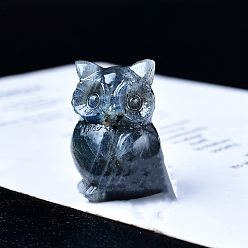 Лабрадорита Резные украшения из натурального лабрадорита в форме совы, для домашнего офисного стола, 35 мм