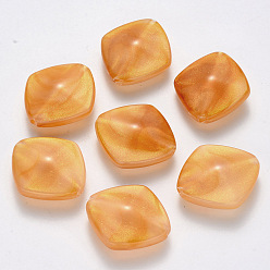 Седло Коричневый Имитация драгоценных камней бусы акриловые, с блеском порошок, ромб, седло коричневый, 39x36x11 мм, отверстие: 2.5 мм, длина по диагонали: 39 мм, длина стороны: 32 мм, о 78 шт / 500 г