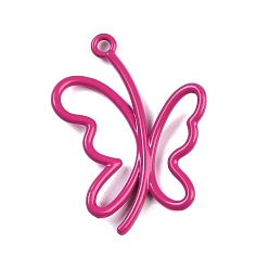 Средний Фиолетово-красный Подвески из сплава краски для выпечки, бабочка, средне фиолетовый красный, 26x19x2 мм, отверстие : 2 мм