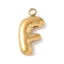 Letter F 304 начальные подвески из нержавеющей стали, ионное покрытие (ip), реальный 18 k позолоченный, Буква F, 16~18x6~18x3 мм, отверстие : 1.8 мм