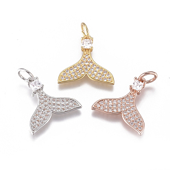 (52) Непрозрачная лаванда Латунь прелести, с микропаве из кубического циркония и прыжковыми кольцами, русалка русалки, прозрачные, разноцветные, 14x15x2.5 мм, отверстие: 3.5 мм