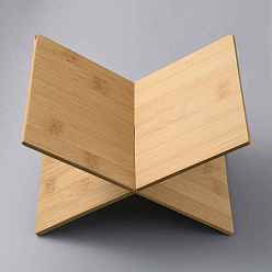 Navajo White Bamboo Bookends, X-shaped Book Support, Detachable Desktop Book Organizer, Navajo White, 179x175x220mm