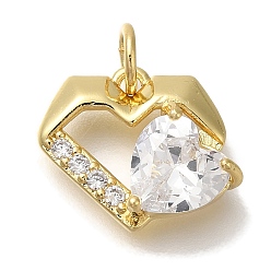 Настоящее золото 18K Латунь с микропокрытием, без кадмия и без свинца, долговечный, сердце, реальный 18 k позолоченный, 12x14.5x5 мм, отверстие : 3 мм