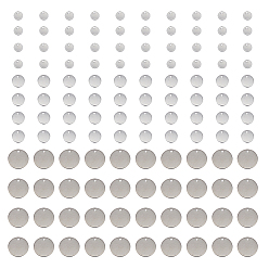 Нержавеющая Сталь Цвет 120 шт 3 стиль 304 подвески из нержавеющей стали, штамповка пустой метки, плоско-круглые, цвет нержавеющей стали, 7~16x0.8~1 мм, отверстие : 1.4 мм, 40 шт / стиль