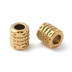Настоящее золото 18K 304 из нержавеющей стали бусы, ионное покрытие (ip), колонка, реальный 18 k позолоченный, 6x5 мм, отверстие : 2.6 мм